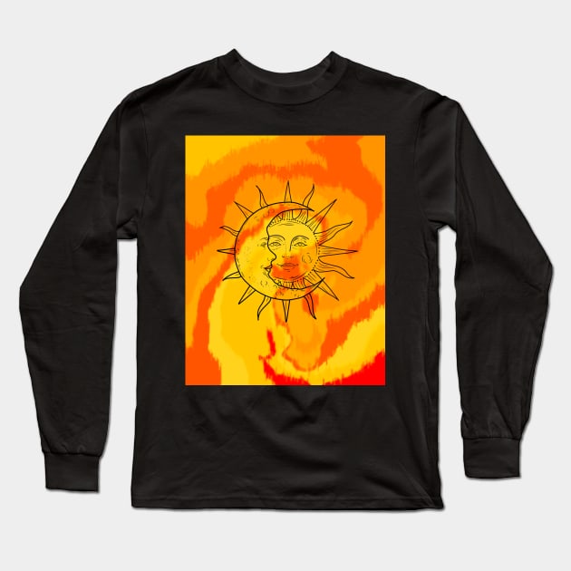 Bohemian moon and sun print Long Sleeve T-Shirt by digitalsbyannnn